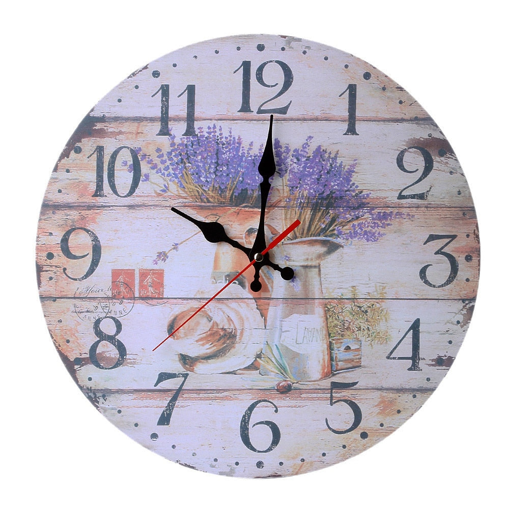 Vintage Style Silent Wood Wall Clock - Mel Patel