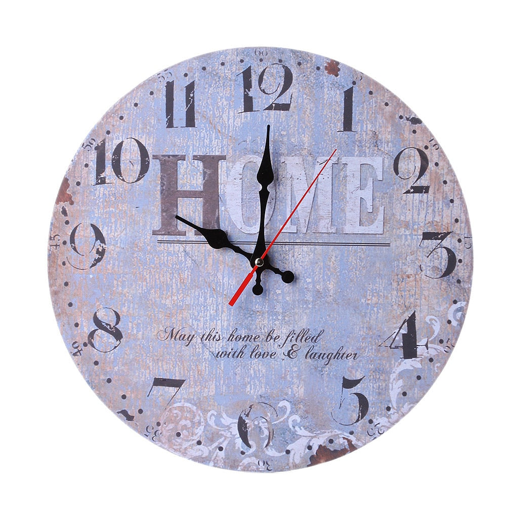 Vintage Style Silent Wood Wall Clock - Mel Patel