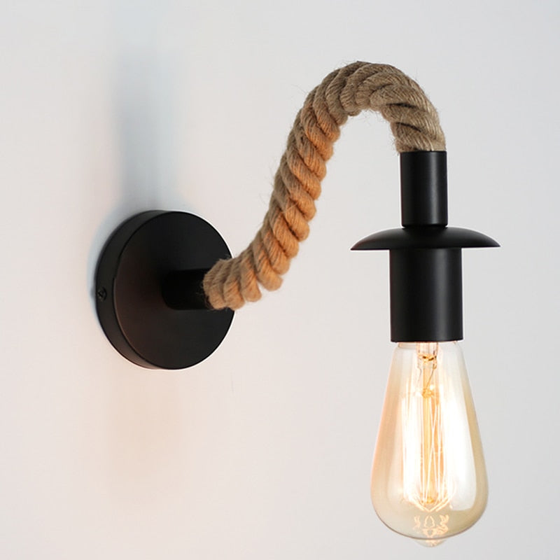 Vintage Hemp Rope Wall Lamp - Mel Patel