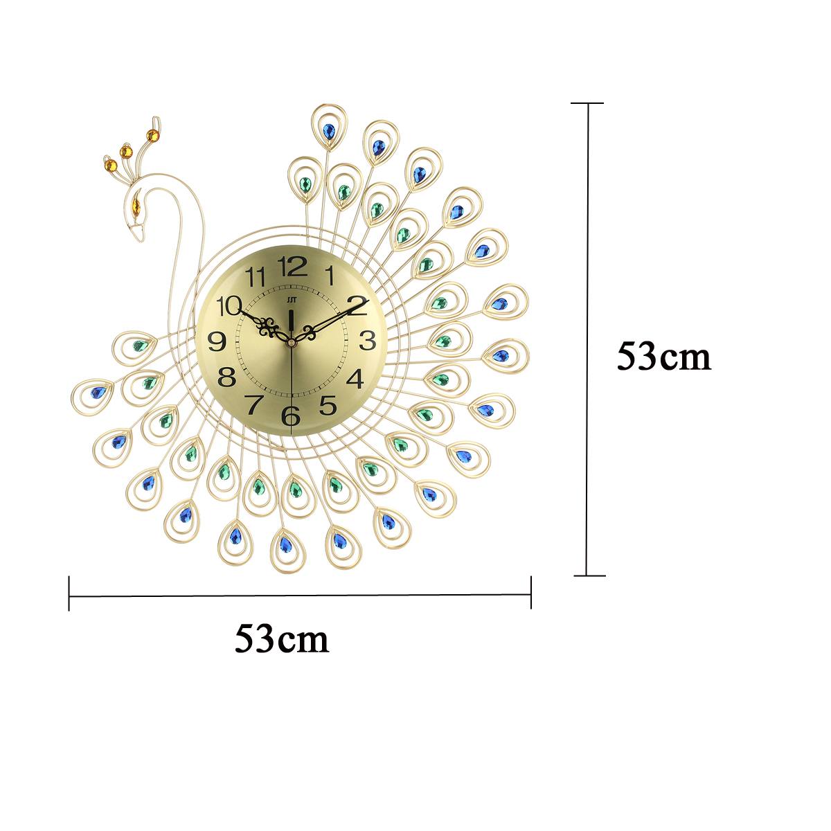 Large 3D Diamond peacock Wall Clock - Mel Patel