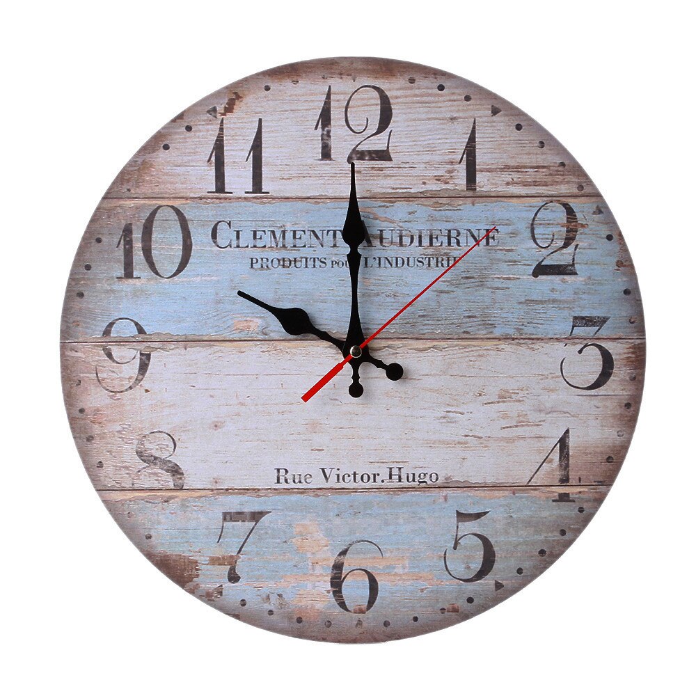 Vintage Style Silent Wood Wall Clock - Mel Patel