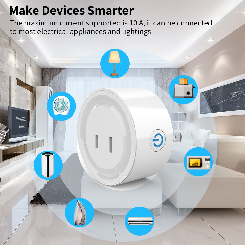 SIXWGH Tuya WIFI Japan Plug Adapter 2 pin MINI DIY Smart Home Improvement Timmer Remote Control Supports Aleax Smart Socket