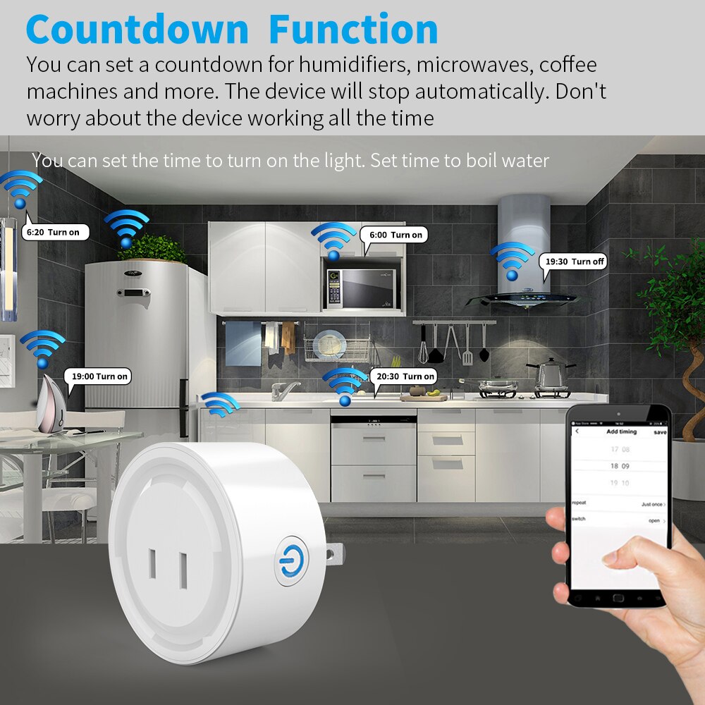 SIXWGH Tuya WIFI Japan Plug Adapter 2 pin MINI DIY Smart Home Improvement Timmer Remote Control Supports Aleax Smart Socket