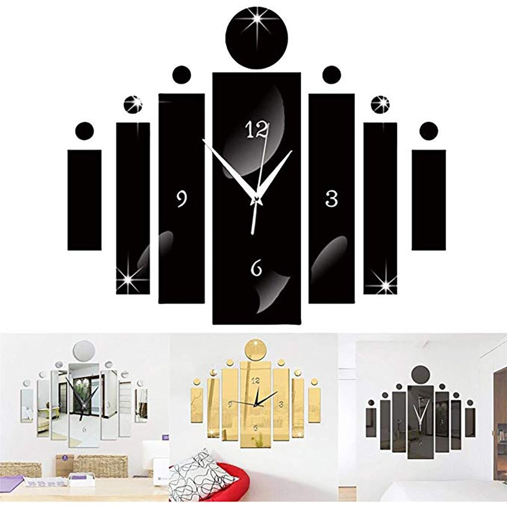 Luxury 3D Black Digital Mirror Wall Clock - Mel Patel