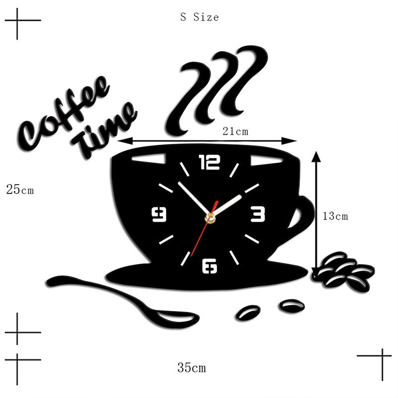 Coffee Time Clock Acrylic Wall Clock - Mel Patel