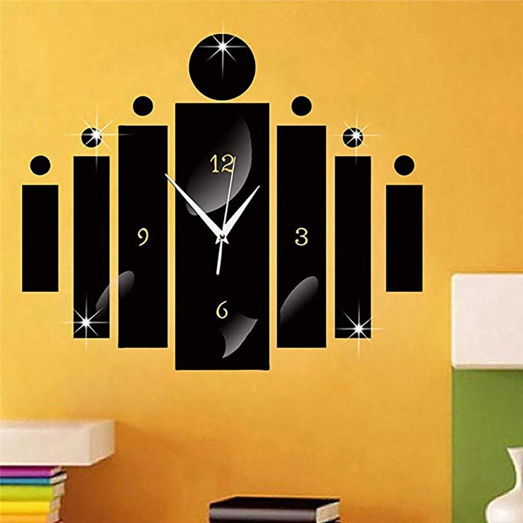 Luxury 3D Black Digital Mirror Wall Clock - Mel Patel