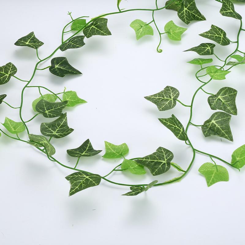 210CM Green Vine Silk Artificial Ivy Hanging Leaf Garland Plants Creeper Leaf Home Decor Wedding Bathroom Garden Decoration