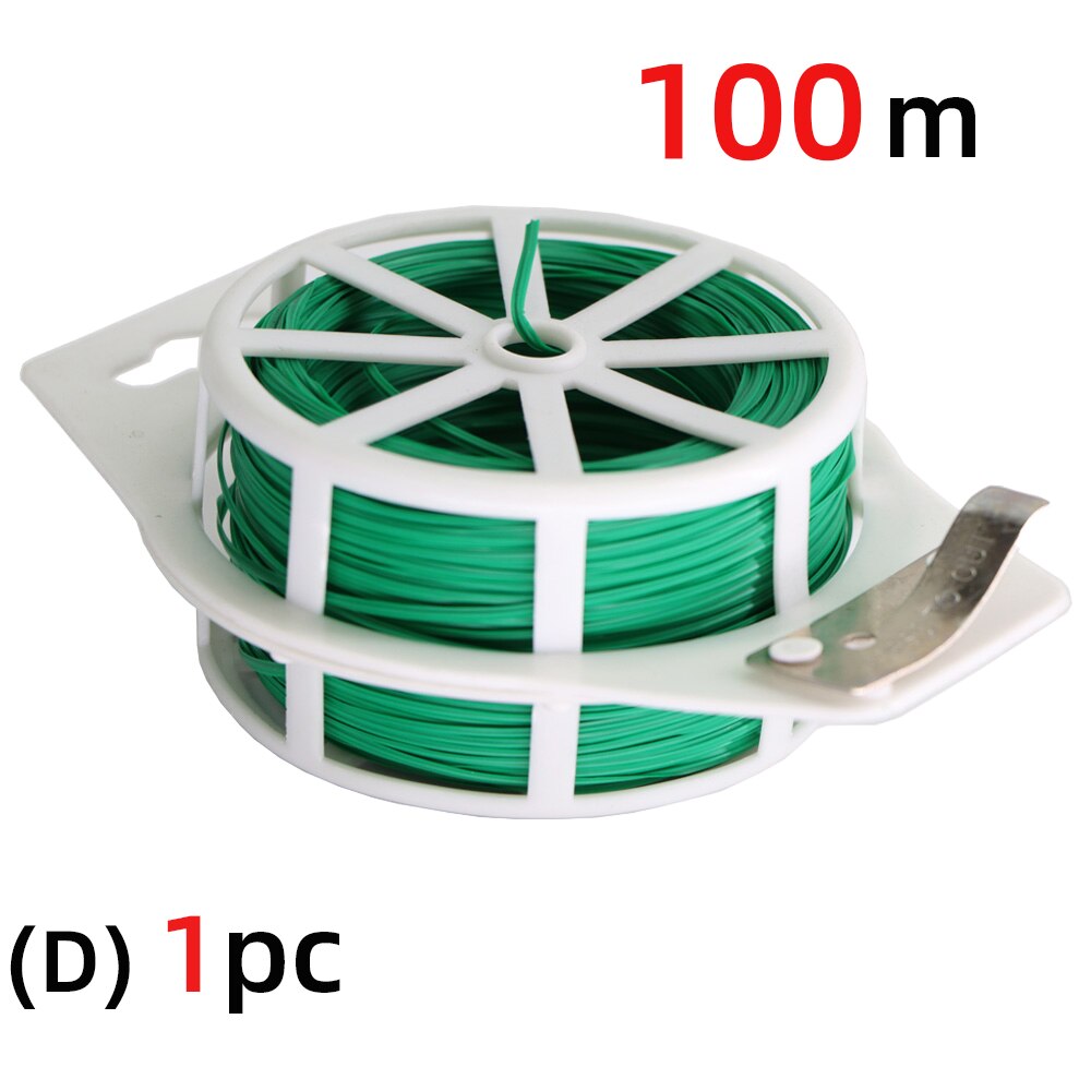 20/30/50/100M Plant Tie Green Coating with Cutter Strong Twisted Cord Garden Bonsai Support  Gardening And Outdoor Use Supplies