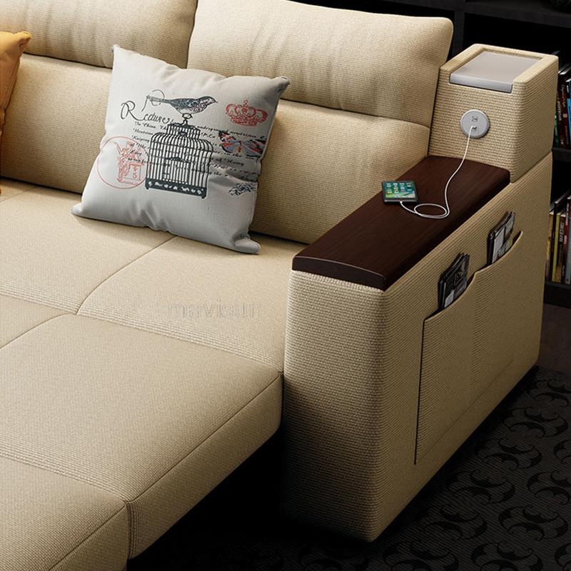 Sofa Bed Living Room 2021 New Fabric Foldable Dual-use Double Office Multifunctional Net Red Small Apartment Sofa Bed