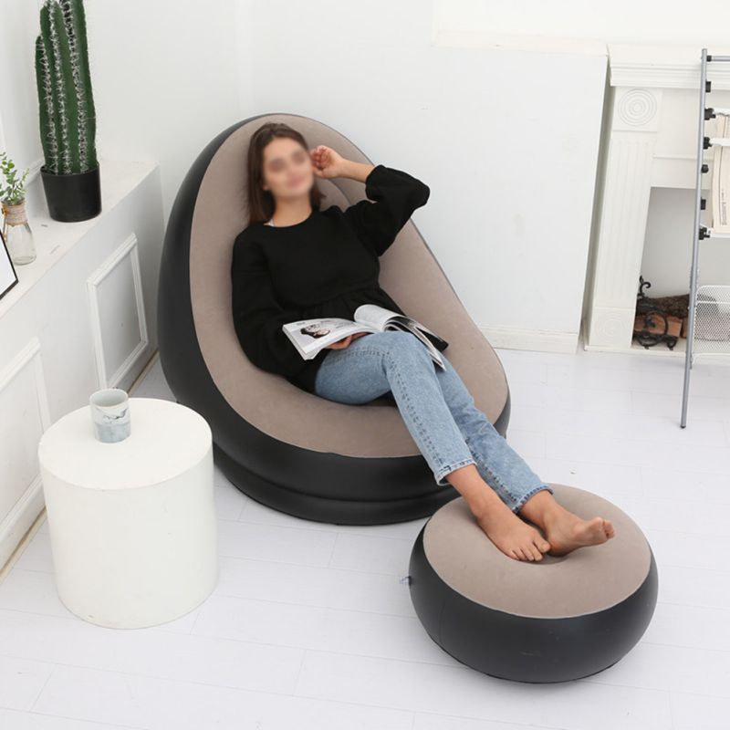 Outdoor Garden  Lounger Beach Deck Chair Ottoman Living Room Sofa Furniture Modern Inflatable Folding Lazy Sofa Bed Pedal Stool