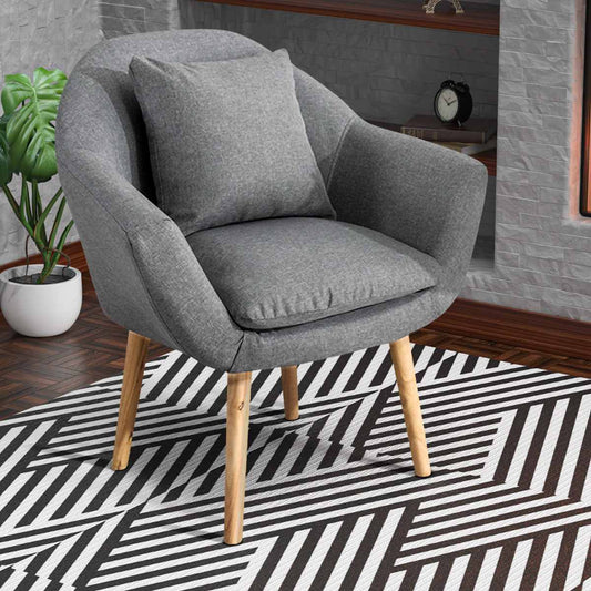 Nordic Style Single Sofa Chair Cotton Linen Upholstered Arm Chair with Pillow Chaise Lounge Living Room Sofas Seat Cushion