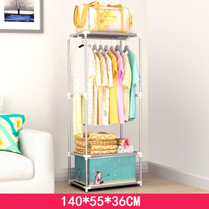 Small Wardrobe Closet Modern Bedroom Furniture Single Dormitory Dustproof Clothing Storage Folding Clothing Closet with Drawer