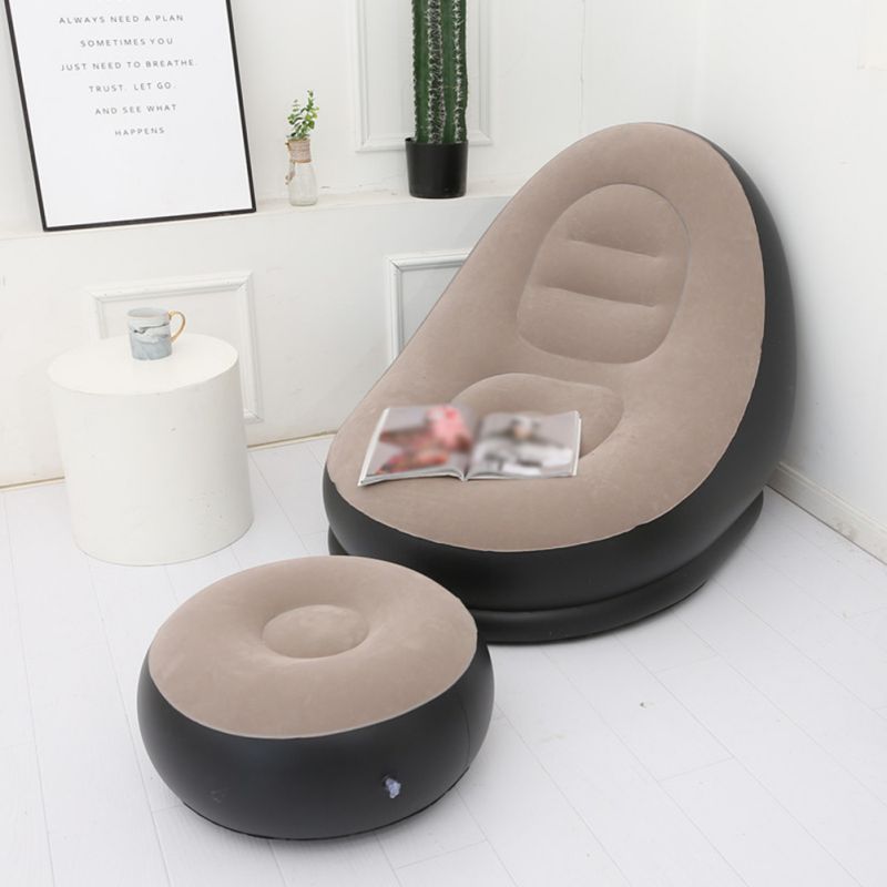 Outdoor Garden  Lounger Beach Deck Chair Ottoman Living Room Sofa Furniture Modern Inflatable Folding Lazy Sofa Bed Pedal Stool