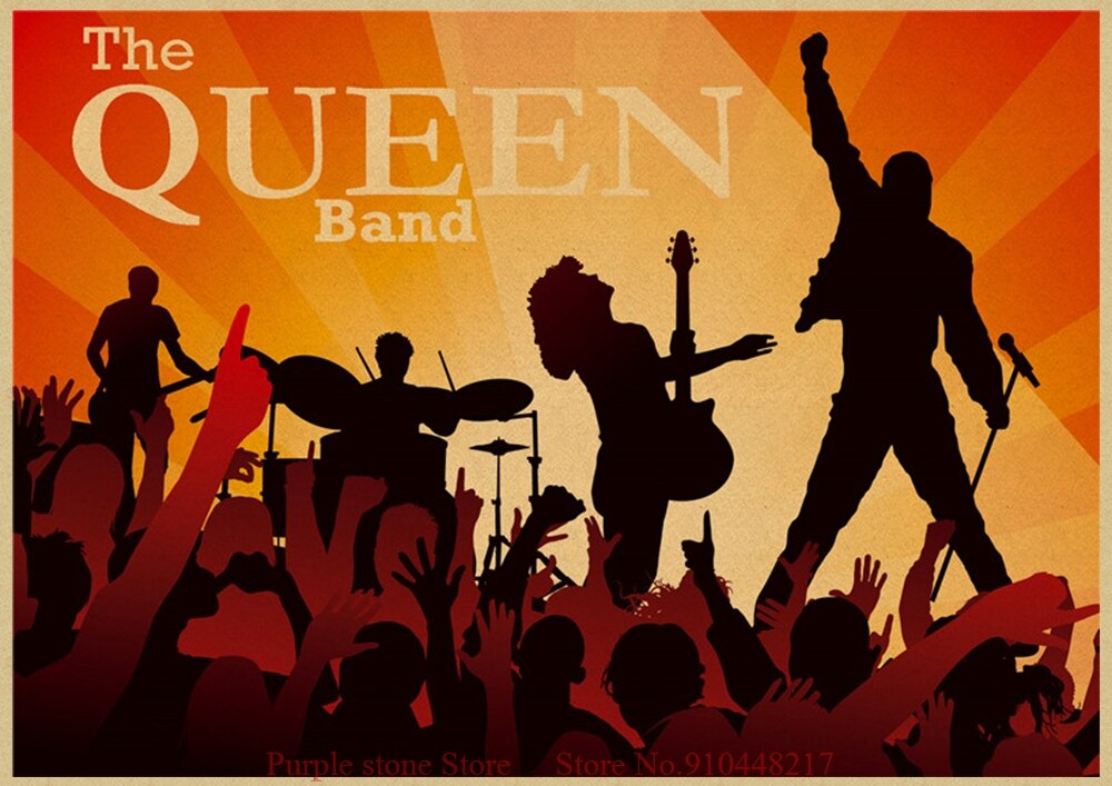 Queen Band Music Kraft Paper Poster Wall Stickers Home Decoration High Quality Prints HOME ART