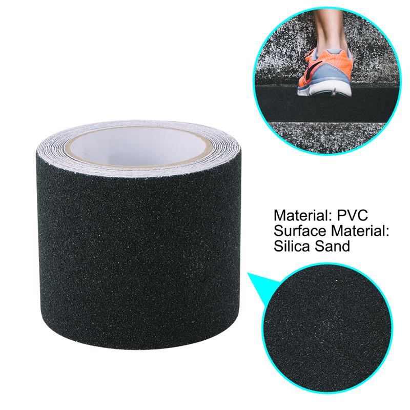 Black Anti Slip Traction Tape Outdoor Waterproof Grip Tape Use on Walkways, Stairs, Ramps and Decks