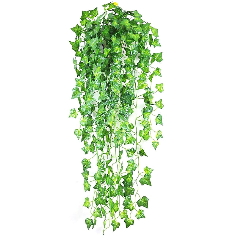 210CM Green Vine Silk Artificial Ivy Hanging Leaf Garland Plants Creeper Leaf Home Decor Wedding Bathroom Garden Decoration