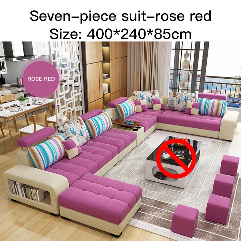 Nordic Modern Minimalist Long Chair Sofas Sectional Upholstered Fabric Sofa With Chaise Lounge 3 Seat Couch For Large Apartment