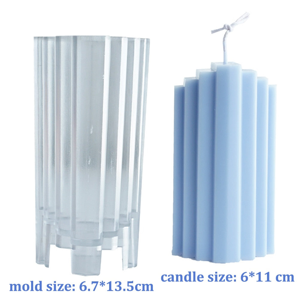 Long Pillar Wax Acrylic Candle Molds for DIY Handmade Scented Romantic Dinner Candle Injection Mould Home Decor Ornament