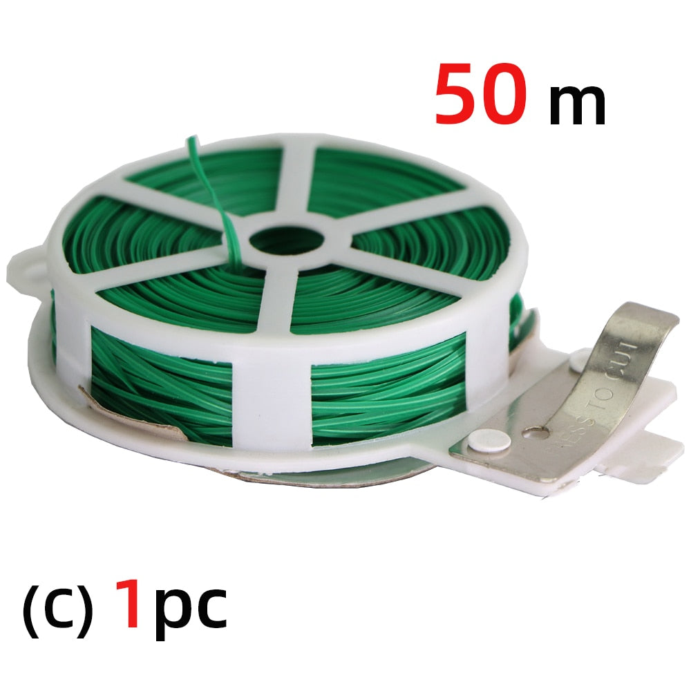 20/30/50/100M Plant Tie Green Coating with Cutter Strong Twisted Cord Garden Bonsai Support  Gardening And Outdoor Use Supplies