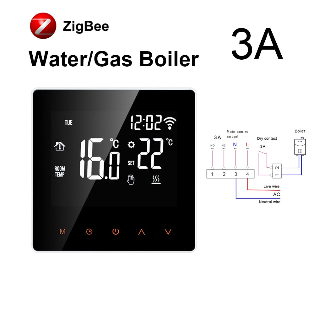 AVATTO Tuya Zigbee Smart Thermostat Temperature Controller,Water/Electric Heating with Build in Sensor Support Alexa Google Home