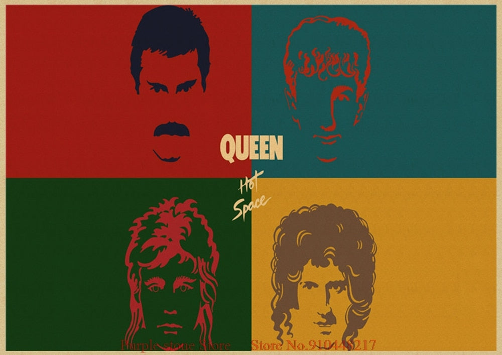 Queen Band Music Kraft Paper Poster Wall Stickers Home Decoration High Quality Prints HOME ART