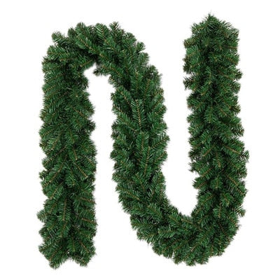 2.7m Luxury Christmas LED Cane Wreath Decoration With Lanterns Green Artificial Christmas Tree Banner Party New Year&#39;s door Wrea