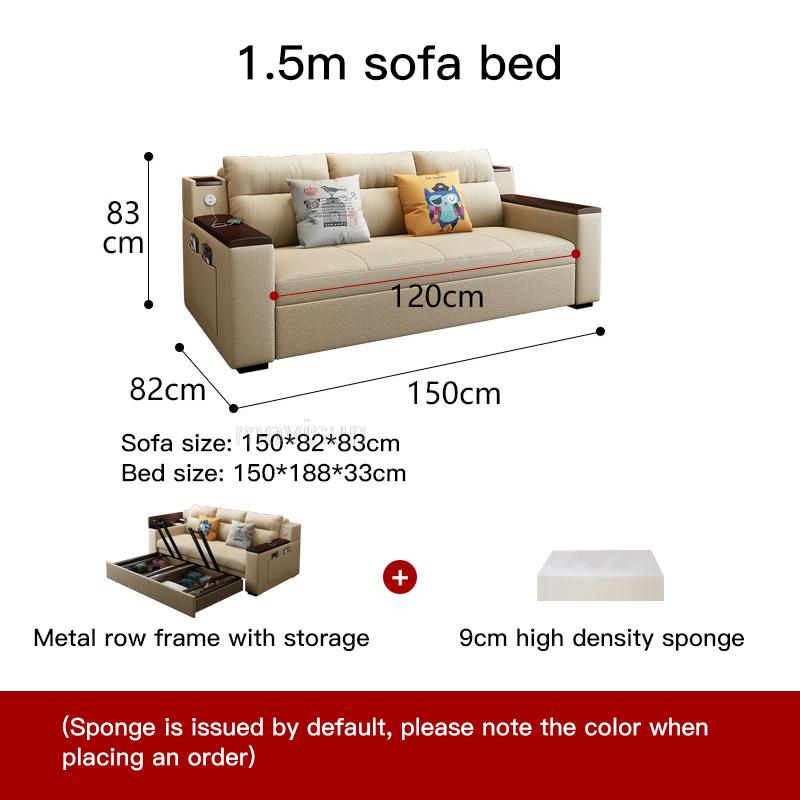 Sofa Bed Living Room 2021 New Fabric Foldable Dual-use Double Office Multifunctional Net Red Small Apartment Sofa Bed