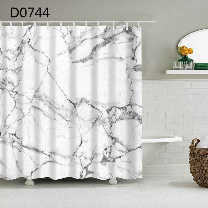 YOMDID Marble Pattern Bath curtain Waterproof Shower Curtains Geometric Bath Screen Printed Curtain for Bathroom Gift Navidad