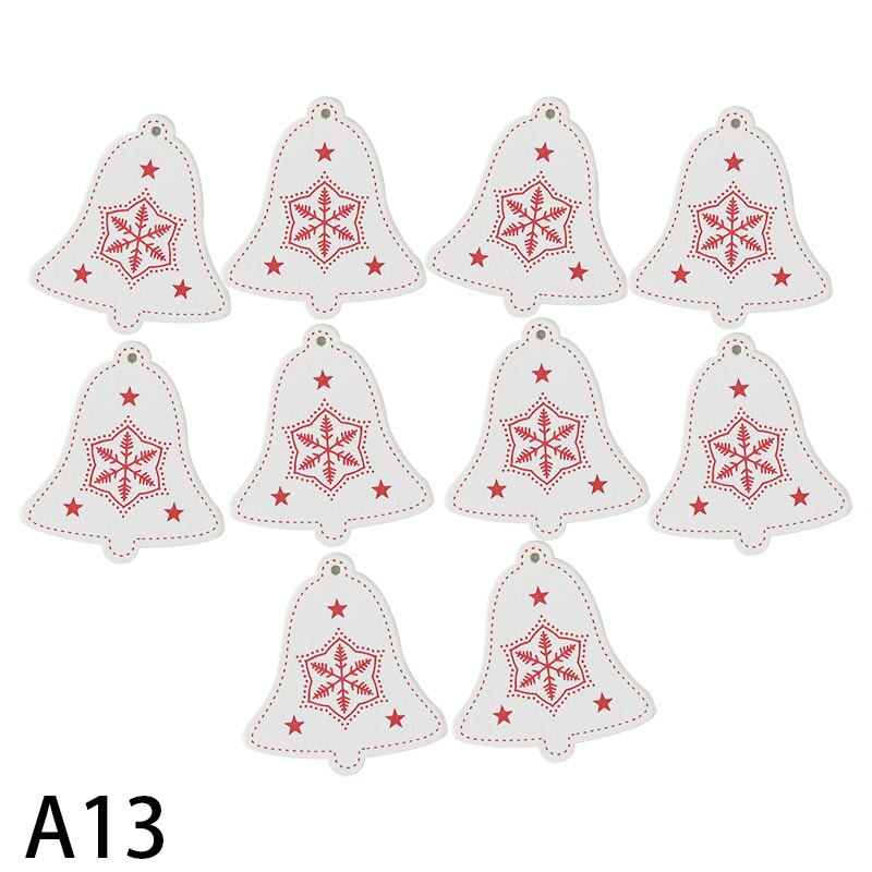 30pcs/lot Christmas Ornament Rustic Star Red Heart Christmas Tree Wooden Hanging Ornament For DIY Wedding Birthday Party Decor