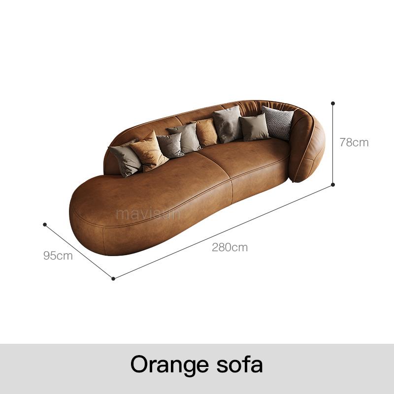 Top Crown Designer Profiled Sofa Light Luxury Living Room Milan 2021 New High-End Frosted Leather Trendy Personalized Sofa