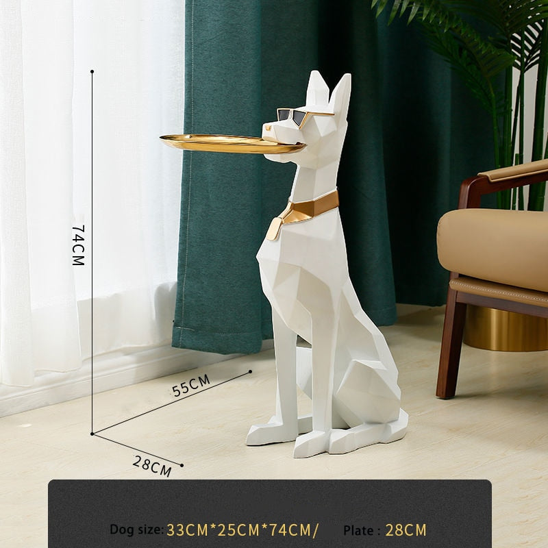 Nordic Decoration Home Figurine DogPallets StatuesCreative Living Room Sculpture Large Landing Dog Statue NordicStyle Decoration