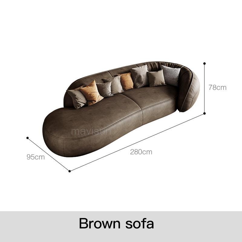 Top Crown Designer Profiled Sofa Light Luxury Living Room Milan 2021 New High-End Frosted Leather Trendy Personalized Sofa