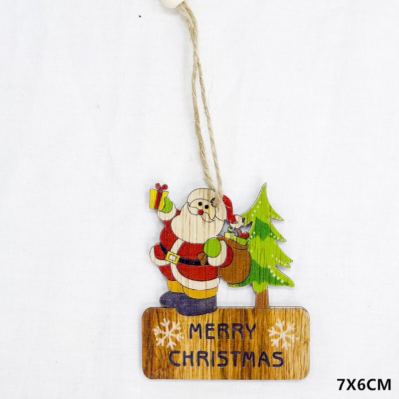 New Year 2023 Natural Xmas Wood Craft Christmas Tree Ornament Wooden Pendant Decoration Noel Decora Adornos De Navidad 2022 Gift