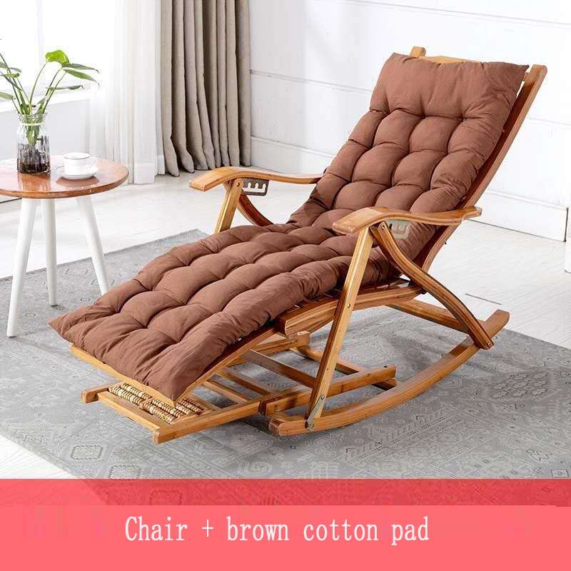 Rocking chair bamboo recliner backrest foldinglunch break chair balcony lazy leisure home furniture elderly ArmchairFoot massage