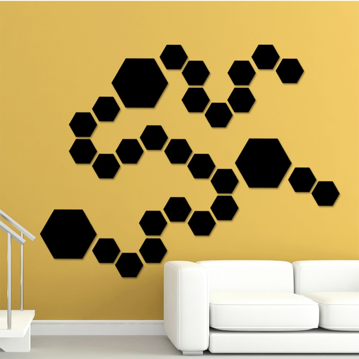 12Pcs 3D Mirror Wall Sticker Home Decor Hexagon Decorations DIY Removable Living-Room Decal Art Ornaments For Home Drop ship