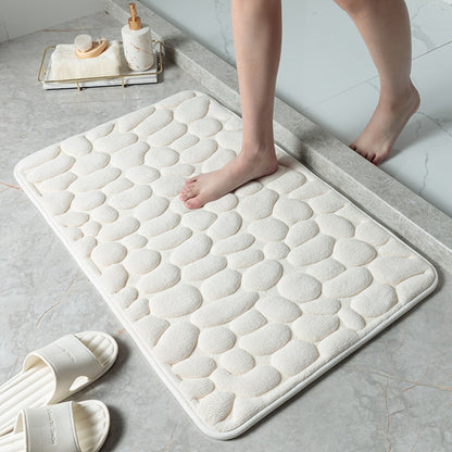 Home Bathroom Mat Non-slip Pebble Carpets Absorbent Lavatory Bedroom Floor Toilet Memory Foam Washable Rug Bathroom Decor Mat