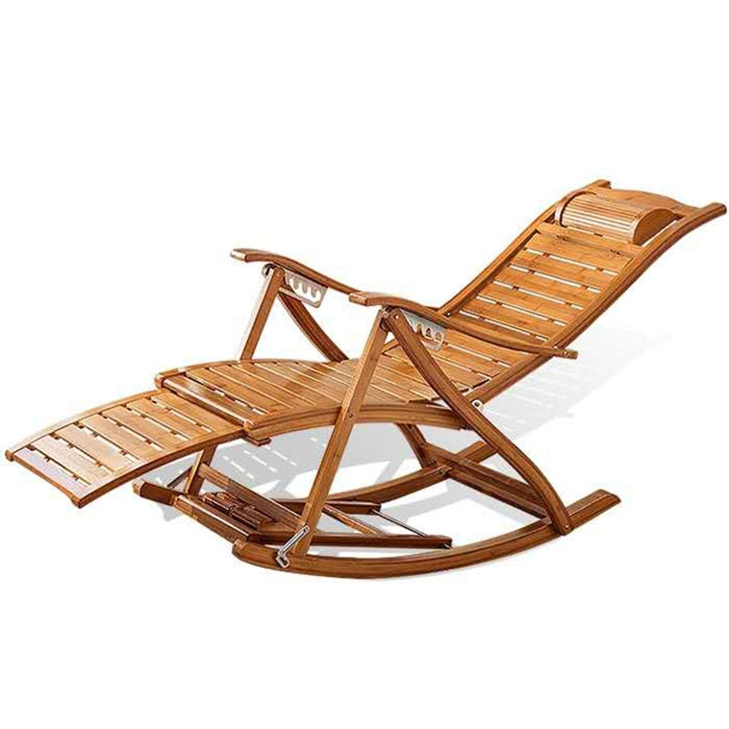 Rocking chair bamboo recliner backrest foldinglunch break chair balcony lazy leisure home furniture elderly ArmchairFoot massage