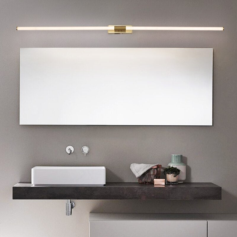 LODOOO Gold Modern Led Bathroom Mirror Light Gold Bedroom dressing table mirror lamp Entrance hallway Mirror lighting