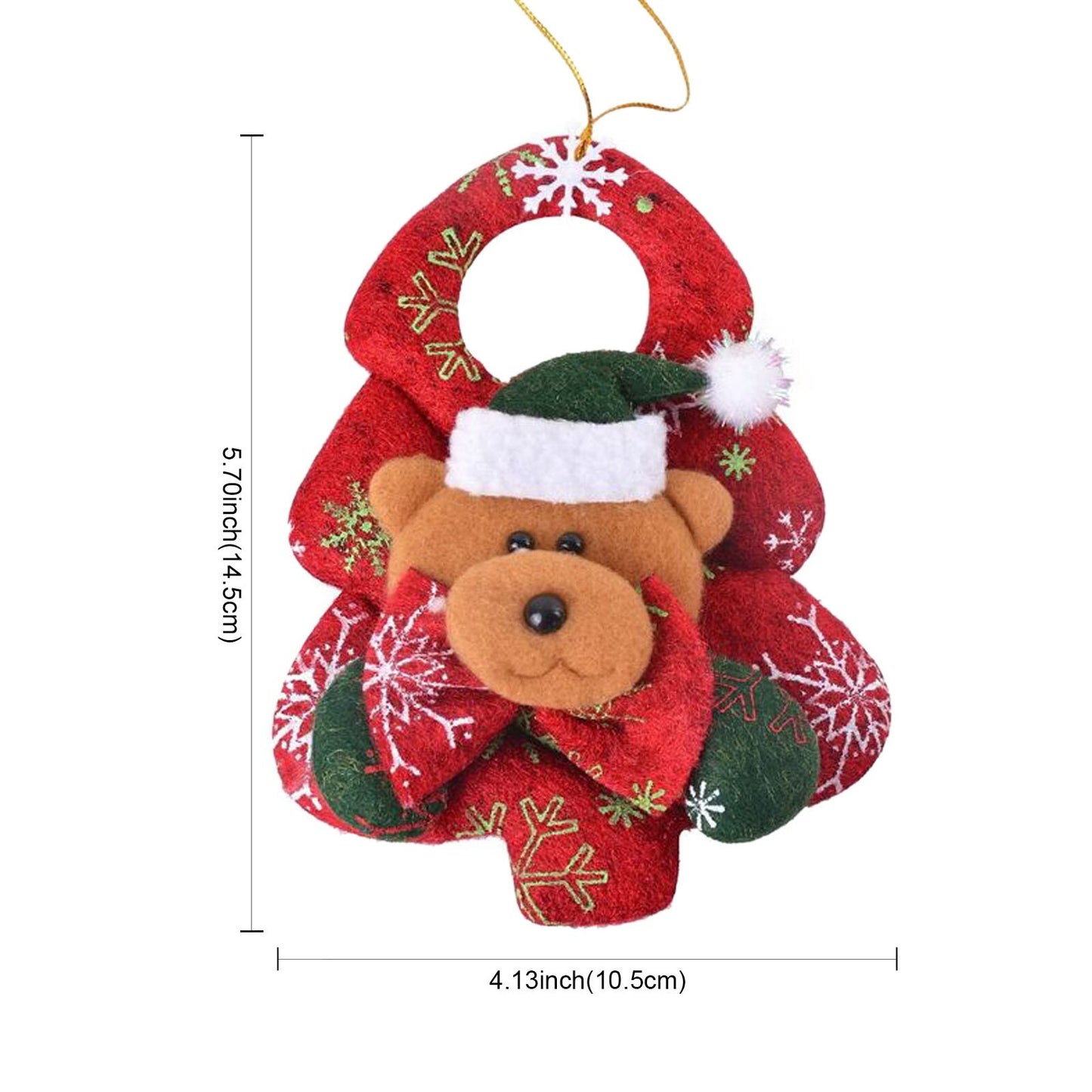 14.5x10.5cm Christmas Door Hanging Doll Xmas Ornaments Santa Claus Elk Snowman Pendants Drop Christmas Tree Decorations for Home