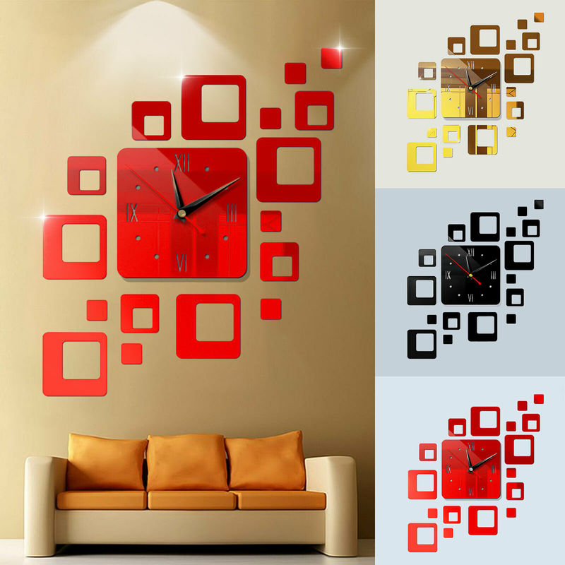 3D Mirror Acrylic Wall Clock - Mel Patel