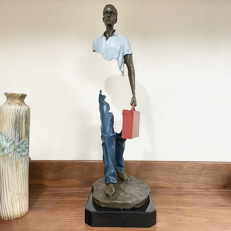 Famous Bruno Catalano Bronze Traveller Sculpture Modern Art Bronze Abstract Statue and Sculpture For Home Decor Ornaments