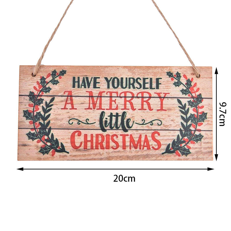 Hot Sale 1PC 2022 New Year Wooden Door Hanging Sign Christmas Tree Ornament Christmas Decoration for Home Wooden Pendant Gift