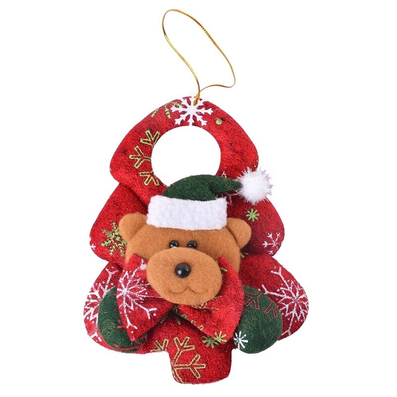 14.5x10.5cm Christmas Door Hanging Doll Xmas Ornaments Santa Claus Elk Snowman Pendants Drop Christmas Tree Decorations for Home