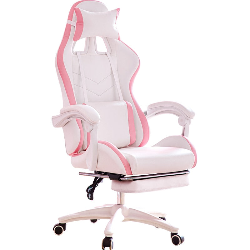 Office Chair WCG Computer Gaming Chair Reclining Armchair with Footrest Internet Cafe Gamer Chair Office Furniture Pink Chair