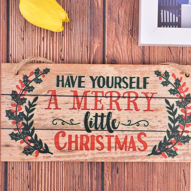 Hot Sale 1PC 2022 New Year Wooden Door Hanging Sign Christmas Tree Ornament Christmas Decoration for Home Wooden Pendant Gift