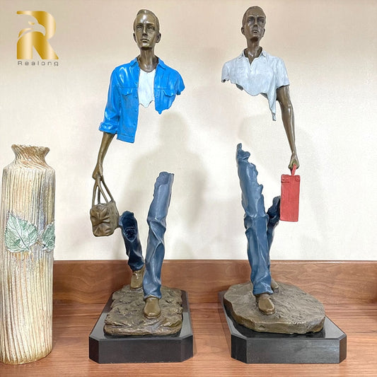 Famous Bruno Catalano Bronze Traveller Sculpture Modern Art Bronze Abstract Statue and Sculpture For Home Decor Ornaments