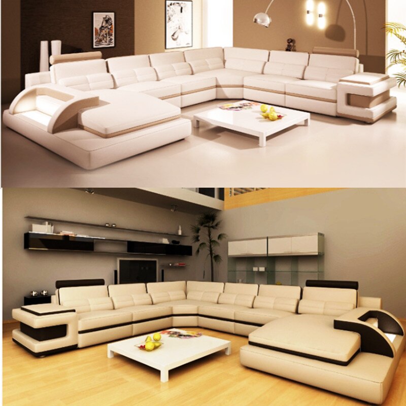 KAROIS S4404 Nordic Furniture Cowhide Sofa European Corner Leather Sofa Combination new arrival