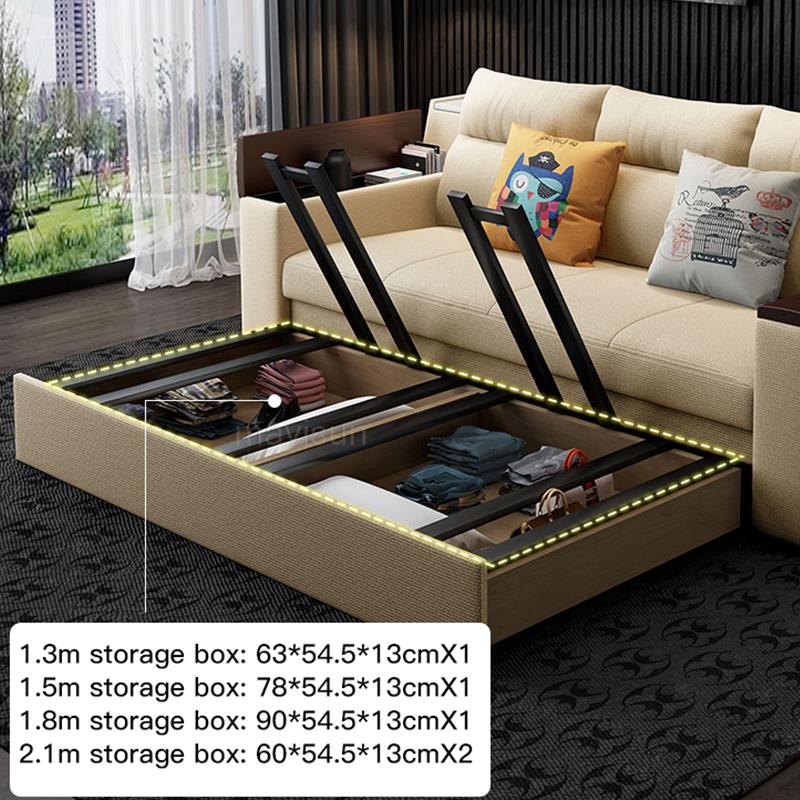 Sofa Bed Living Room 2021 New Fabric Foldable Dual-use Double Office Multifunctional Net Red Small Apartment Sofa Bed