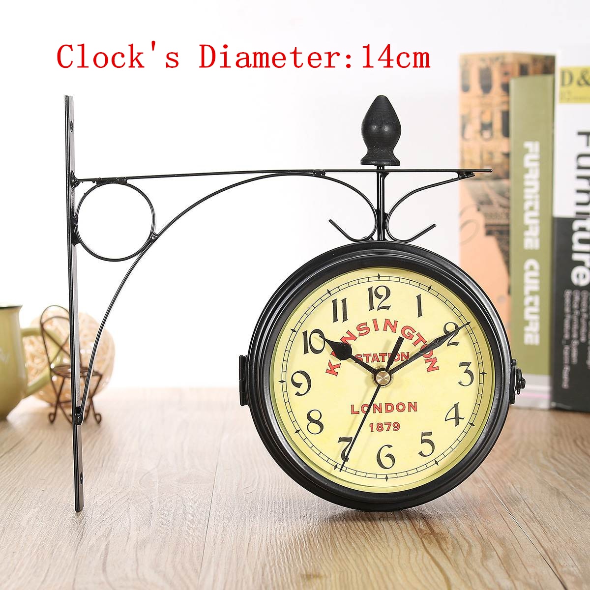 Double Sided Metal Wall Clock - Mel Patel