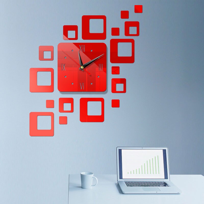 3D Mirror Acrylic Wall Clock - Mel Patel